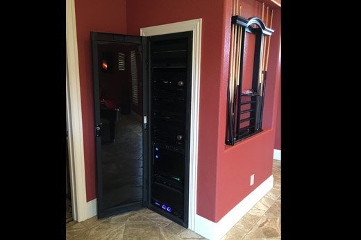 Red Game Room Audio & Video Rack System